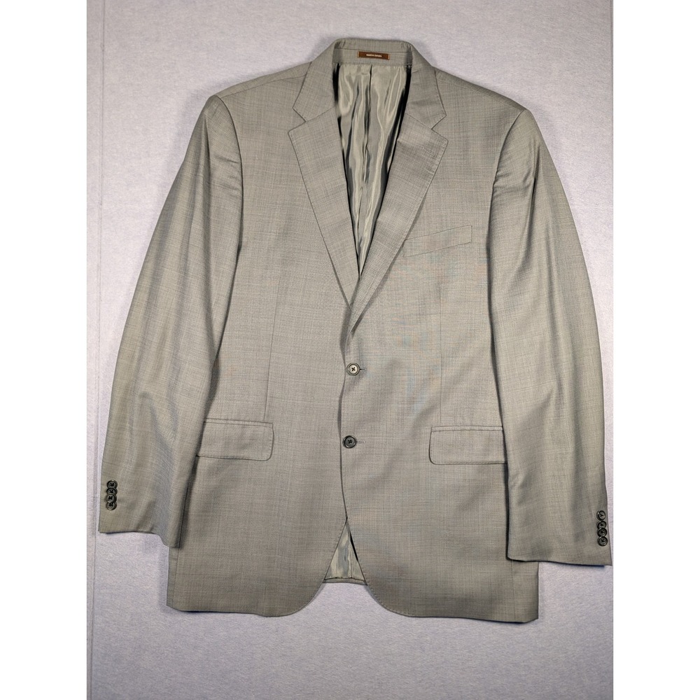 Peter Millar Sport Coat Mens 44T Grey 100% Wool 2-Button Blazer Union Made CAN
